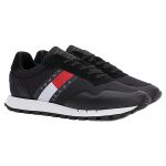Tommy Jeans Retro Leather Runner Trainers Preto EU 41 Homem