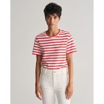 Gant Striped Short Sleeve T-shirt Vermelho M Mulher