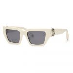 Óculos de Sol Roberto Cavalli Src016m Sunglasses Branco Smoke/Mirror Silver / CAT3 Homem