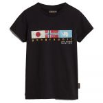 Napapijri S-brunt Short Sleeve T-shirt Preto 12 Years Rapaz