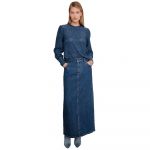 Object Ellen Long Denim Skirt Azul S Mulher