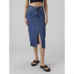 Vero Moda Veri Denim Skirt Azul S Mulher