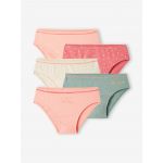Vertbaudet Lote de 3 Cuecas Fantasia em Malha Canelada Menina Rosa-nude, 6A