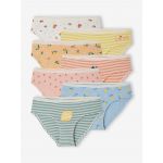 Vertbaudet Lote de 7 Cuecas, Frutos de Verão, em Algodão Bio Menina Coral, 14A