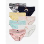 Vertbaudet Lote de 7 Cuecas Menina Branco Estampado 5A