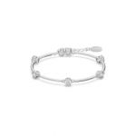 Swarovski Bracelete Constella Lapidação Redonda Branca Lacado a Ródio