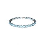Swarovski Pulseira Matrix Tennis Lapidação Redonda Média Azul Lacado a Ródio S