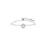 Swarovski Pulseira Constella Lapidação Redonda Branca Lacado a Ródio