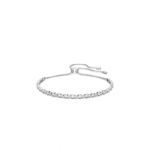 Swarovski Pulseira Subtle Trilogy, Lapidação Redonda Branca Lacado a Ródio