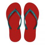 Green Flip Flops Chinelos de Praia Feminino Coral Vermelho/Turquesa - BR 33/34 | EU 35/36