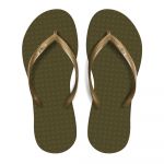 Green Flip Flops Chinelos de Praia Feminino Oliva/Ouro - 33/34 BR - 35/36 EU