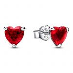 Pandora Joalheria Brincos Botão Coração Vermelho 292549c01