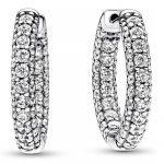 Pandora Joalheria Brincos Pavé Fila Argola 292624c01