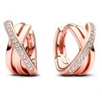 Pandora Joalheria Brincos de Argola Cruz Pavé 283150c01