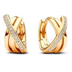 Pandora Joalheria Brincos de Argola Cruz Pavé 263150c01