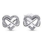 Pandora Joalheria Brincos de Coração Infinito Brilhante 292667c01