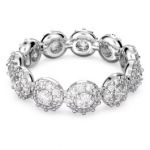 Swarovski Anel Constella Lapidação Redonda Pavé Branco Lacado a Ródio 60