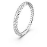 Swarovski Anel Vittore Lapidação Redonda Branco Acabamento em Prata 50