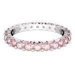Swarovski Anel Matrix Lapidação Redonda Rosa Lacado a Ródio 52