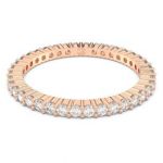 Swarovski Anel Vittore Lapidação Redonda Branco Acabamento em Rosa Dourado 52