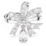 Swarovski Anel Cocktail Volta Laço, Branco Lacado a Ródio 55