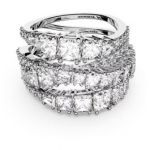 Swarovski Anel Twist Wrap Combinação de Lapidações Branco Lacado a Ródio 55