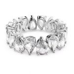 Swarovski Anel Vittore Lapidação Gota, Branco Lacado a Ródio