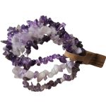 Cristal Feng Store Conjunto de 3 Pulseiras Elásticas (ametista, Jade e Ametista Cristal)