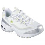 Skechers Sapatilhas D´lites White Duraleather / Silver Duraleather / Lime Trim 40
