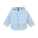 A&J Casaco de Malha Azul com Capuz para Menino 1 Mês