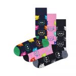 Happy Socks Meias Longas Mixed Cats Gift Set Half 3 Pares Navy 36-40