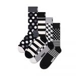 Happy Socks Meias Longas Classic Black & Whites Gift Set Half 4 Pares Black 36-40