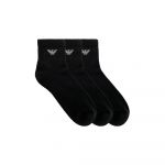 Emporio Armani Meias Curtas 304202 Half 3 Pares Black 40-45