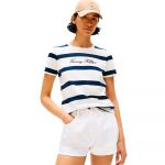 Tommy Hilfiger T-Shirt Script Regular Fit Wide Stp Ivory Silk / Dark Night S