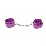 Shots Toys Ouch! Algemas Leather Handcuffs Purple