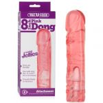 Doc Johnson Dildo Vac-U-Lock Crystal Jellies 8" Pink
