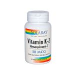 Solaray Vitamin K-2 Menaquinone-7 50mcg 30 Cápsulas Vegetais