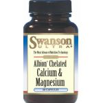 Swanson Albion Chelated Calcium & Magnesium 60 Cápsulas