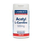 Lamberts Acetil L-carnitina 500mg 60 Cápsulas