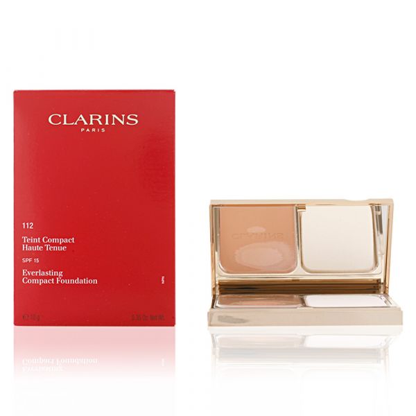 Clarins Teint Haute Tenue Compact Foundation Tom 112 Amber 10g ...