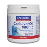 Lamberts Cod Liver Oil 1000Mg 180 Cápsulas