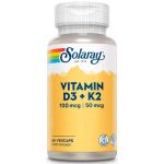 Solaray Vitamina D3 e K2 60 Cápsulas
