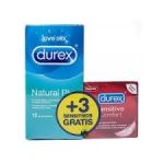 Durex Pack Preservativos Natural Plus 12 unidades + Real Feel 3 Unidades
