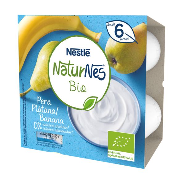 Nestlé Naturnes Bio Pera Banana 4x90g - Compara preços