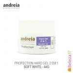 Andreia Hard Gel 2 em 1 Profection Tom Soft White 44g