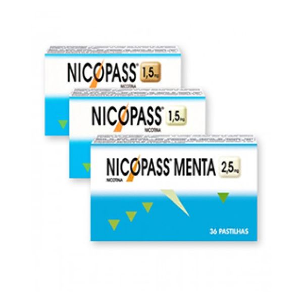 Nicopass 2,5 mg Menta Fresca 96 Pastilhas | Kuantokusta