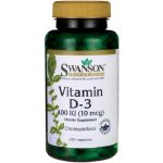 Swanson Vitamin D-3 400IU 10mcg 250 Cápsulas
