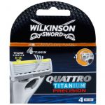 Wilkinson Sword Quattro Titanium Precision Recarga de Lâminas 4un
