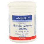 Lamberts Ginseng Siberiano 60 Tabletes de 1500mg