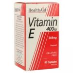 Health Aid Vitamina e 400Ui Natural 60 Cápsulas Vegetais de 268mg